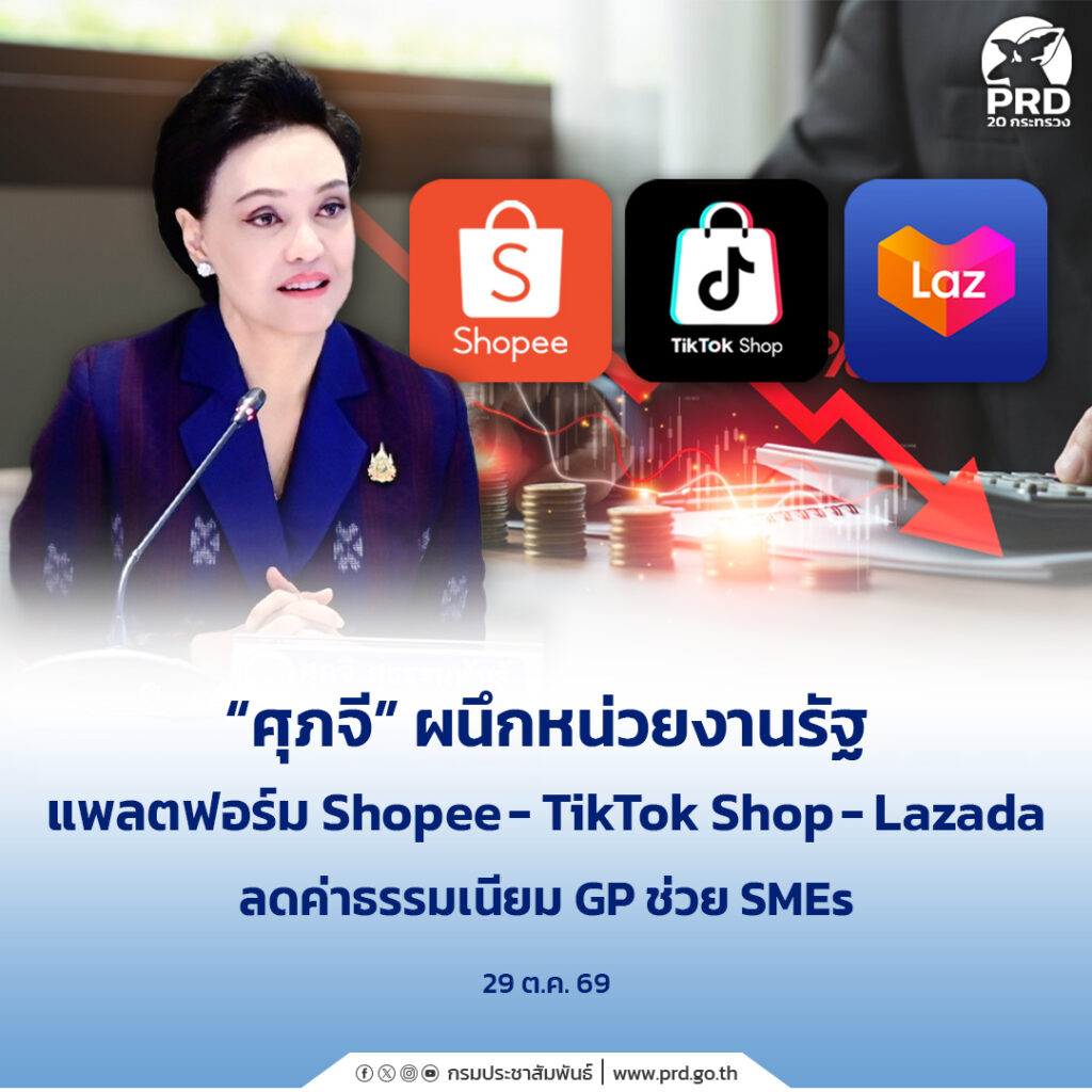 &ldquo;ศุภจี&rdquo; ผนึกหน่วยงานรัฐ&ndash;แพลตฟอร์ม Shopee &ndash; TikTok Shop &ndash; Lazada ลดค่าธรรมเนียม GP ช่วย SMEs